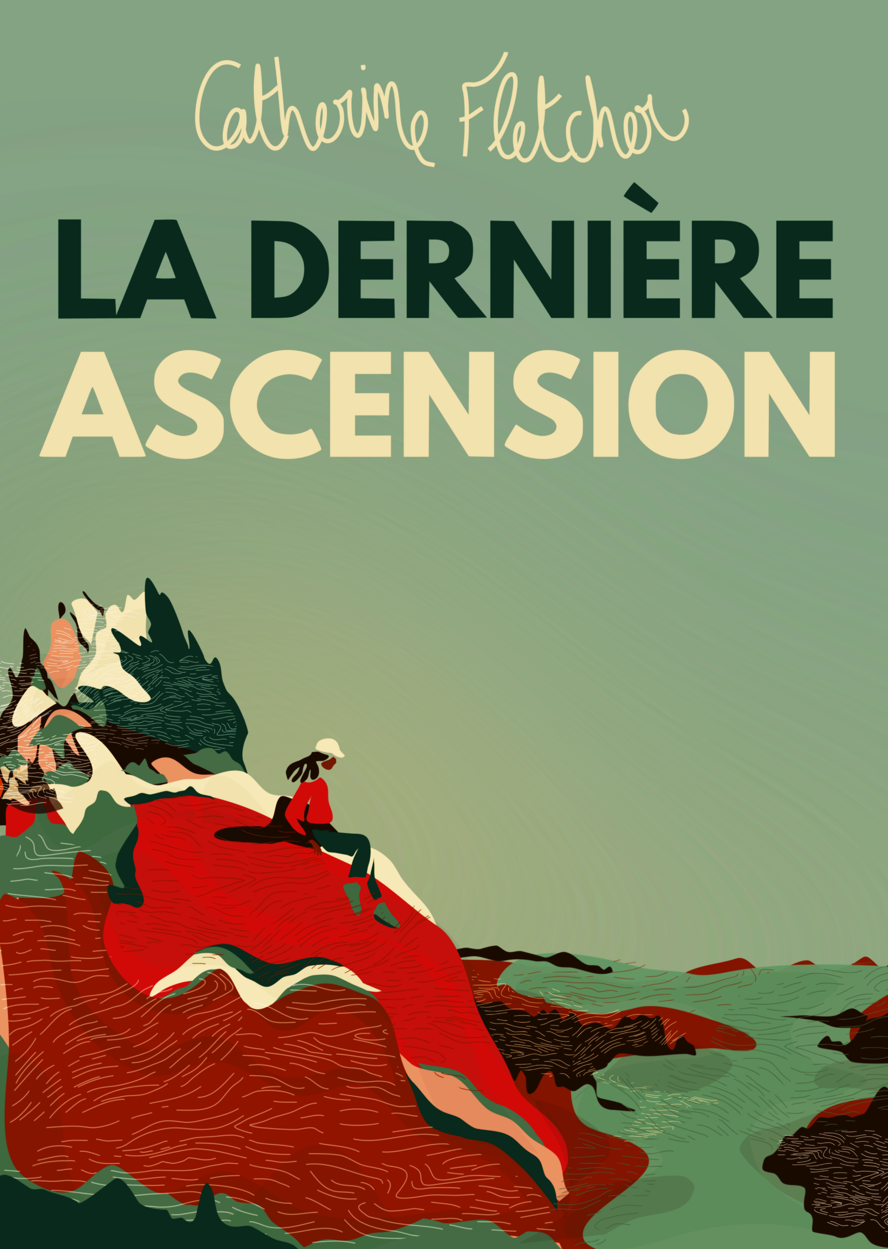 Design graphique d'une couverture de livre sur la montagne