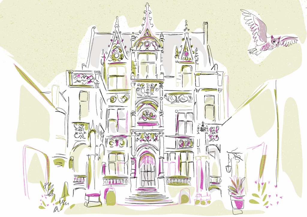 Illustration d'architecture pour un projet de patrimoine et de tourisme de la ville de Tours